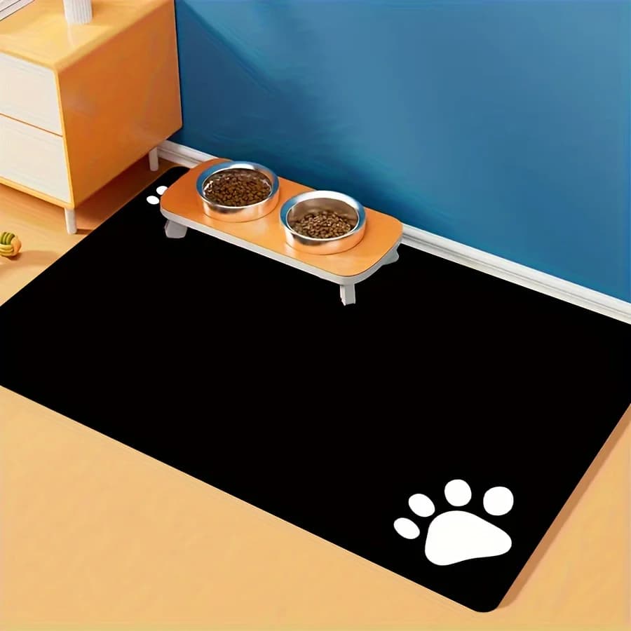 1pc Soft Anti-slip dog mat, Puppy food mat, Super-absorbent dog mat fast drying pet bowl for food and water, Eas