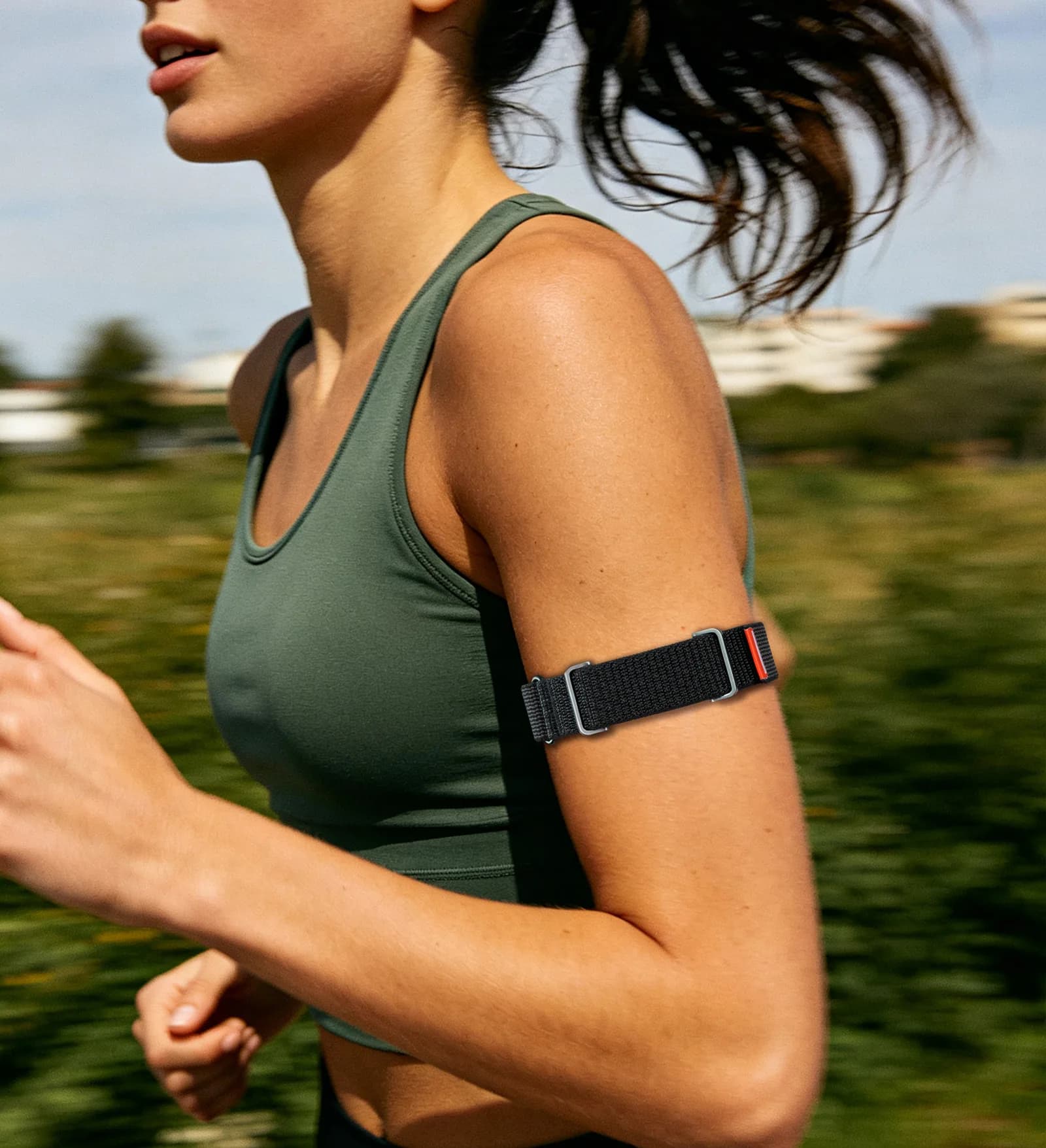 for Google Fitbit Air – Nylon Hook-and-Loop Armband for Sports and Fitness, with Metal Protective Case Replacement Strap