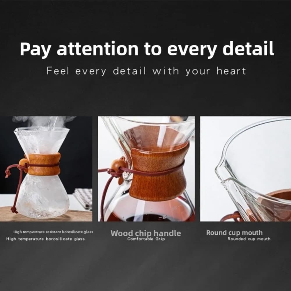 Caffettiera in Acciaio Inox con Filtro a Rete, Teiera in Vetro Resistente alle Alte Temperature 400ML/600ML per Uso Quotidiano