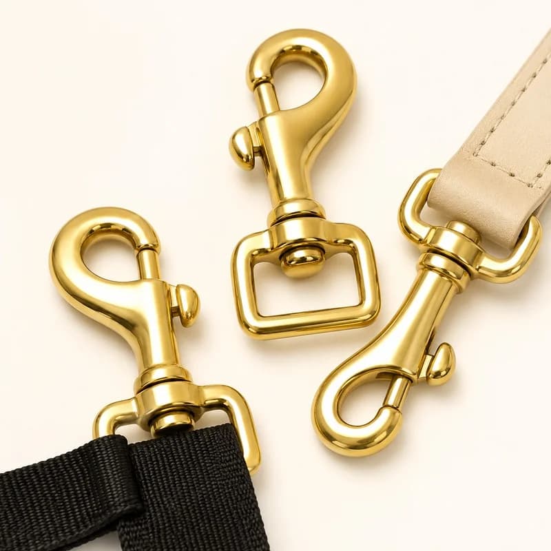 2/4Pcs 12-38mm Solid Brass Hook Buckles Dog Leash Keychain Spring Snap Hooks Swivel Lobster Clasp Carabiner DIY Accessories