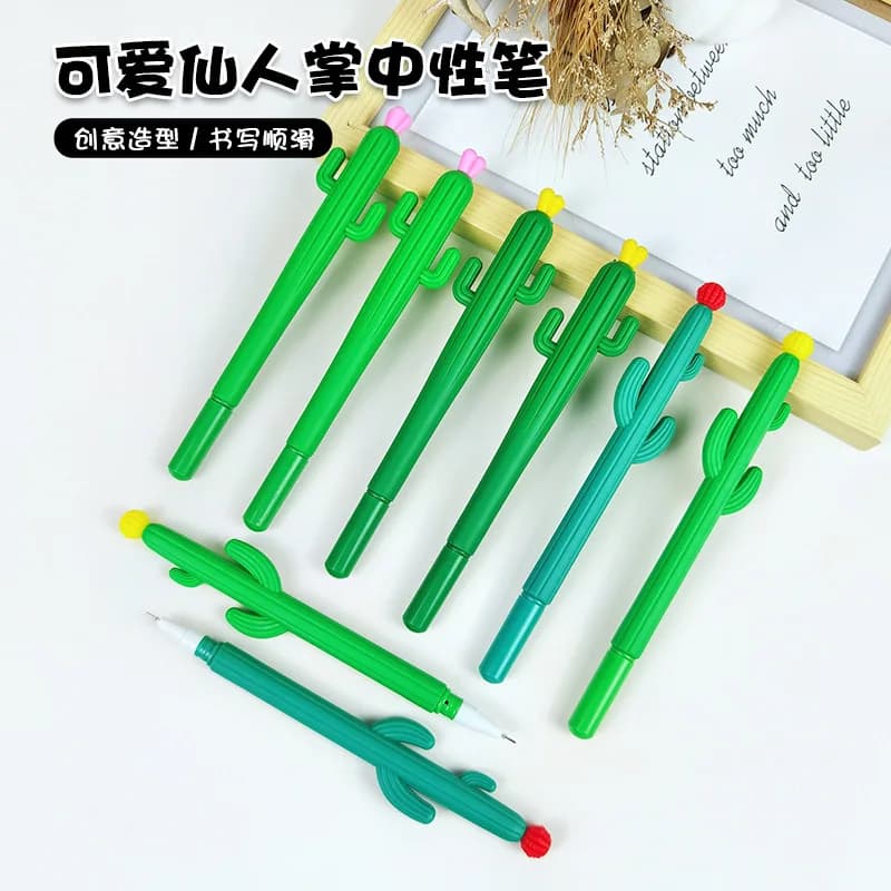 12 pezzi simpatico cartone animato penna di decompressione cactus colla morbida penna neutra studente forniture di scrittura di cancelleria creativa