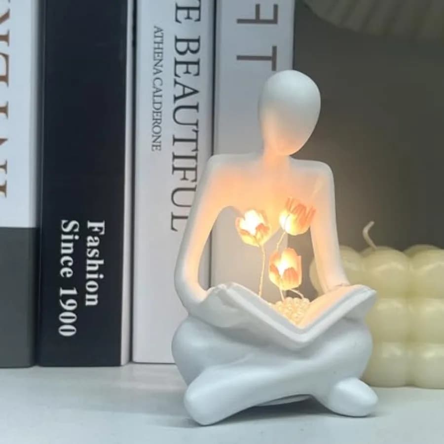 Tulip Night Light Aesthetic Sculptures Lamp Home Decor Book Shelf Decor Aesthetic, Tulip Lamp Office Decor for Women Desk Cute