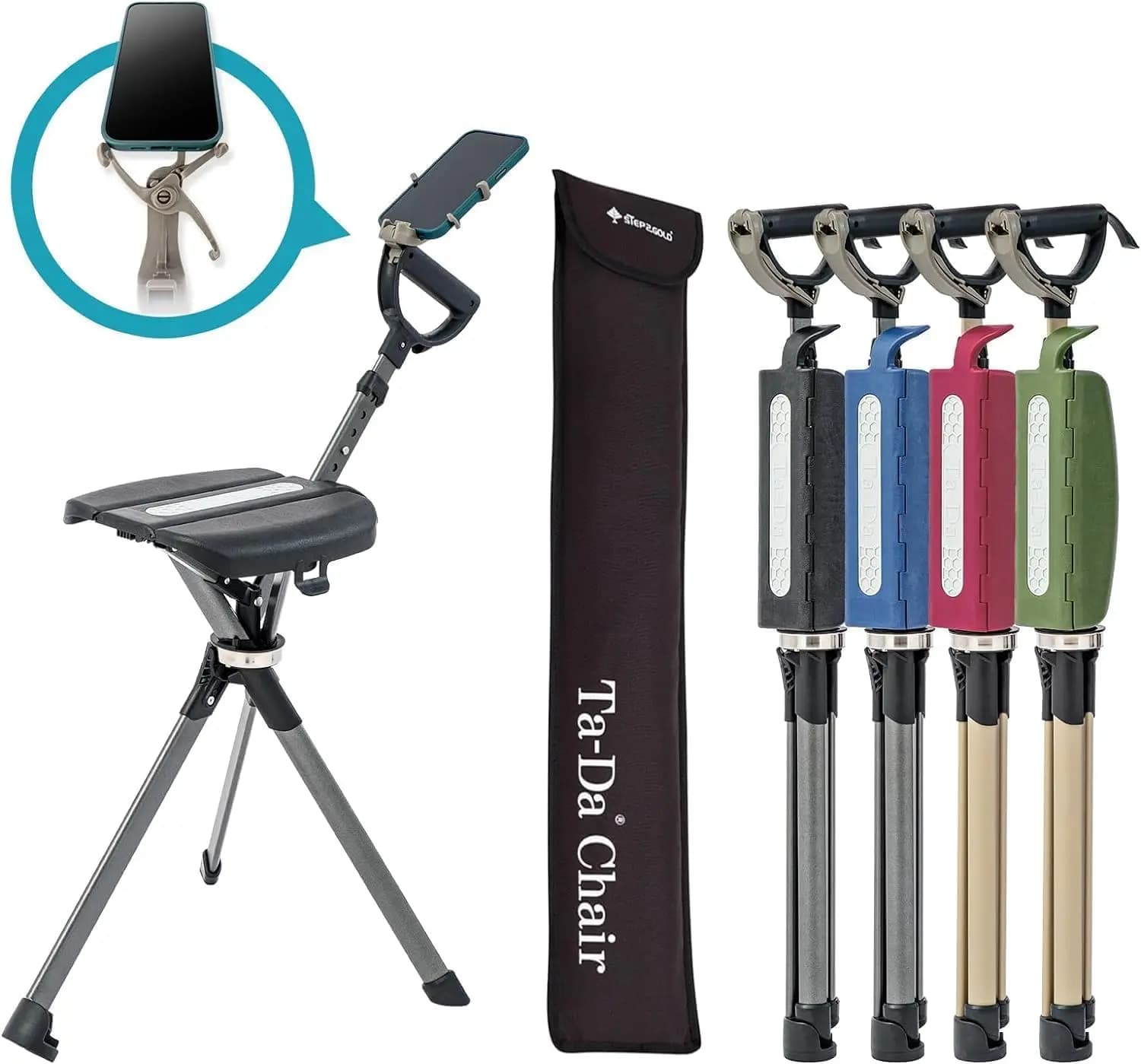 Portable Trekking Stick with Foldable Seat, Light Aluminum Walk Stick, Easy to Transport and Anti-Slip