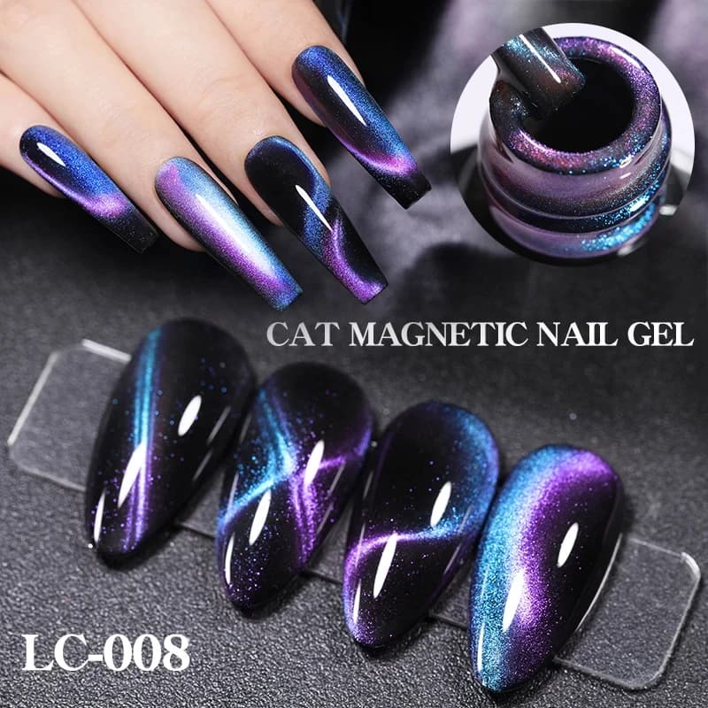 LILYCUTE 7ml 9D Cat Gel magnetico Smalto per unghie Magnete iridescente Semi permanente Soak Off UV LED Manicure per Nail Art Gel Varnish