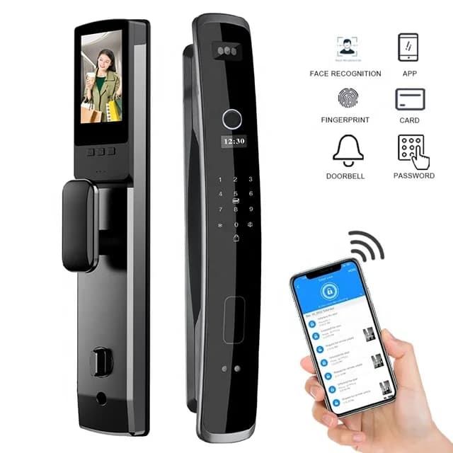Prezzo del produttore Serratura digitale automatica Telecamera Wi-Fi Riconoscimento facciale 3D Serratura intelligente biometrica per impronte digitali
