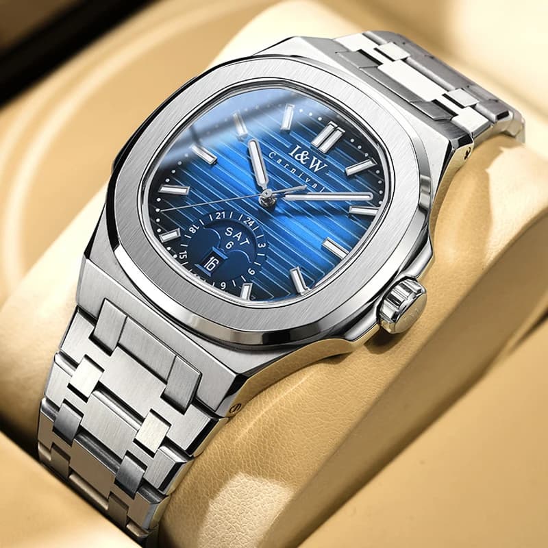 Orologio Meccanico di Lusso Serie High-End Carnival, Nuovo Movimento Importato, Quadrante Quadrato, Orologio Automatico da Uomo con Vetro Zaffiro