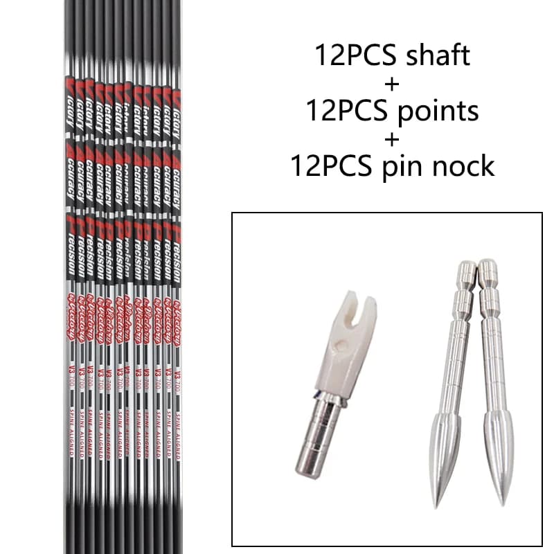 Tiro con l'arco freccia albero puro carbonio Spine350 400 500 600 700 800 900 ID4.2mm arco ricurvo arco lungo caccia fai da te tiro tiro con l'arco bersaglio