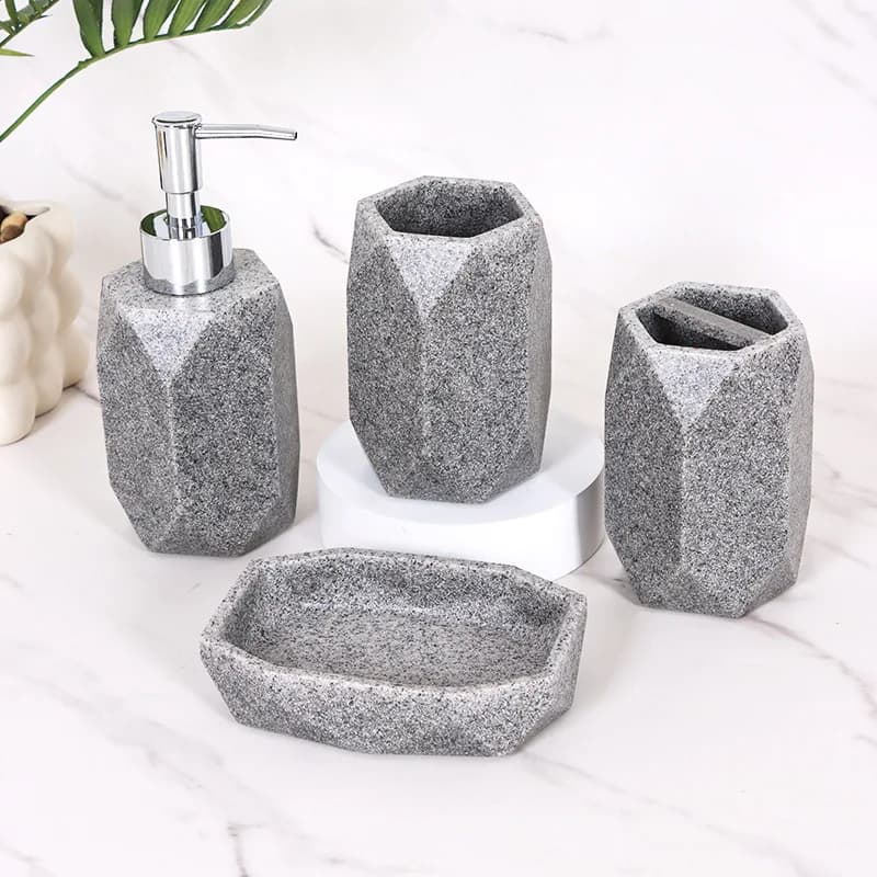 High-end Resin Press Dispenser Bottles, Empty Toiletry Set for Hand Soap, Body Wash, Shampoo for Home Hotel