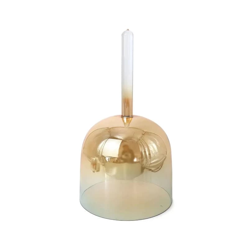 Buddha's golden blue handle, universe quartz crystal singing bowl, spiritual energy chakra held in hand