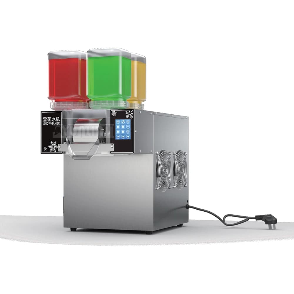 Macchina Commerciale per Gelato e Neve Artificiale, 4 Vasche, Colore Arcobaleno, per Granita e Coni di Neve