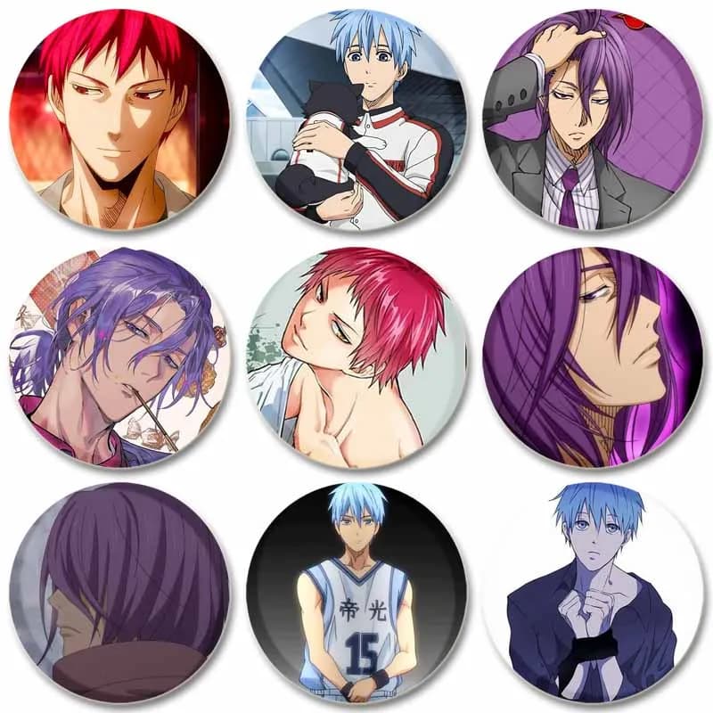 58mm Anime Kuroko's Basketball Simple Button Pin Snap-on Design Brooches Daily Fashion Decoration Badges Ideal Gifts for Friends