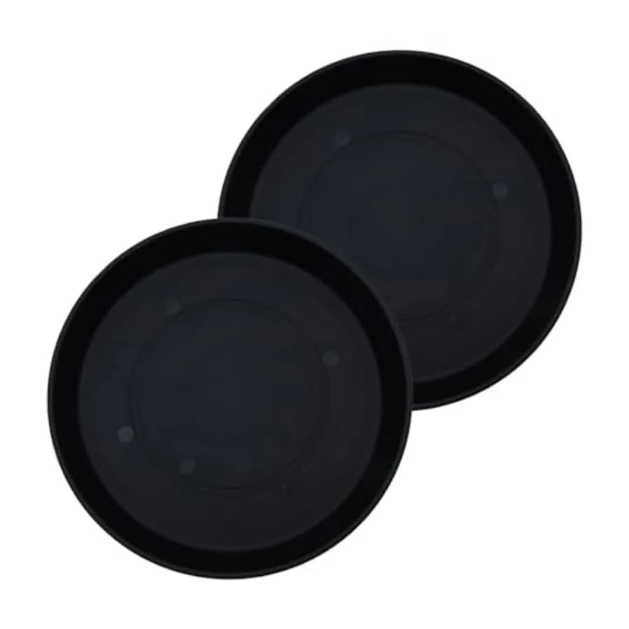 Sottovaso rotondo Prima da 21 pollici, leggero, in plastica resistente ai raggi UV, per esterni e interni, set da 2 pezzi