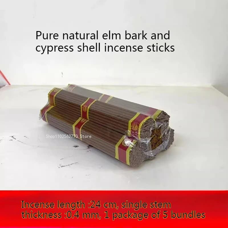 24/29 cm Bastoncini di incenso completamente naturali Corteccia di olmo Cipresso Shell Culto al coperto Buddha e preghiera per benedizioni nei templi Joss Stick