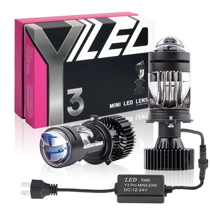 Y3 Pro Auto Led Faro H4 Lente di luce laser Bi-LED Mini Proiettore Fari Lampadine 12V 85W Fascio alto basso H4 Fari per auto Lampada