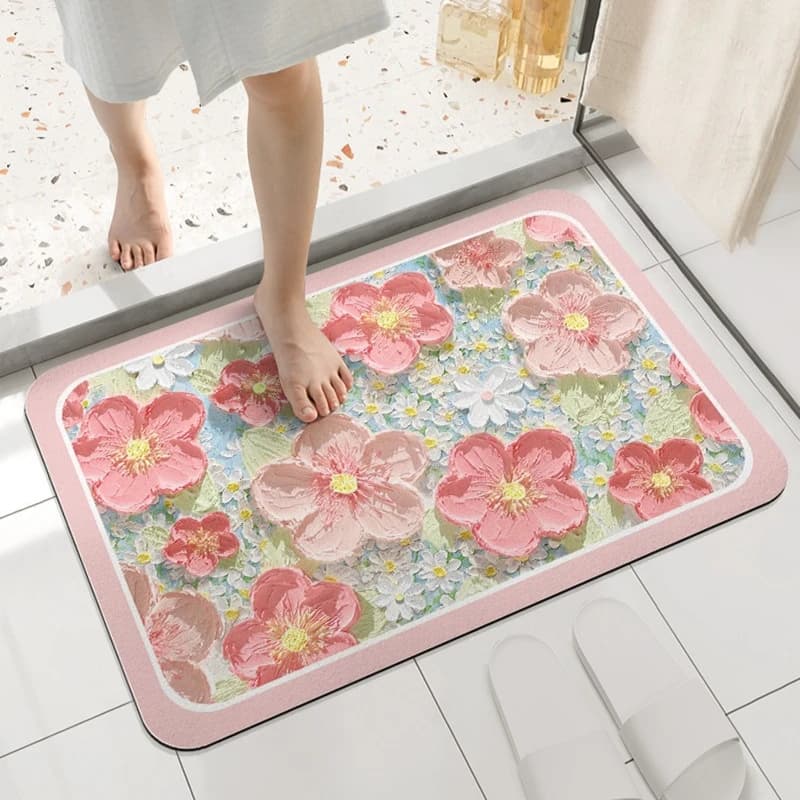 Tappetino da bagno morbido in diatomite ad asciugatura rapida Tappeto da pavimento antiscivolo super assorbente per bagno WC e doccia Ingresso Tappetino versatile per la casa