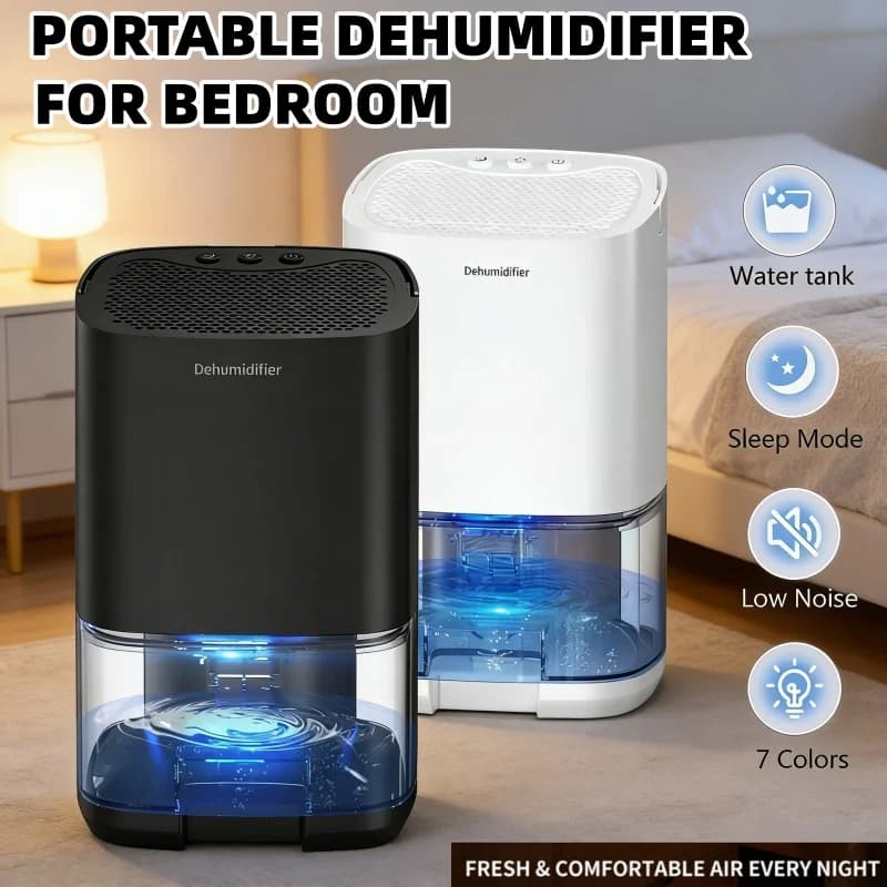 Deumidificatore portatile Elettrodomestico intelligente Eliminatore di stampi che assorbe l'umidità Purificatore d'aria Piccolo essiccatore d'aria da cucina muto