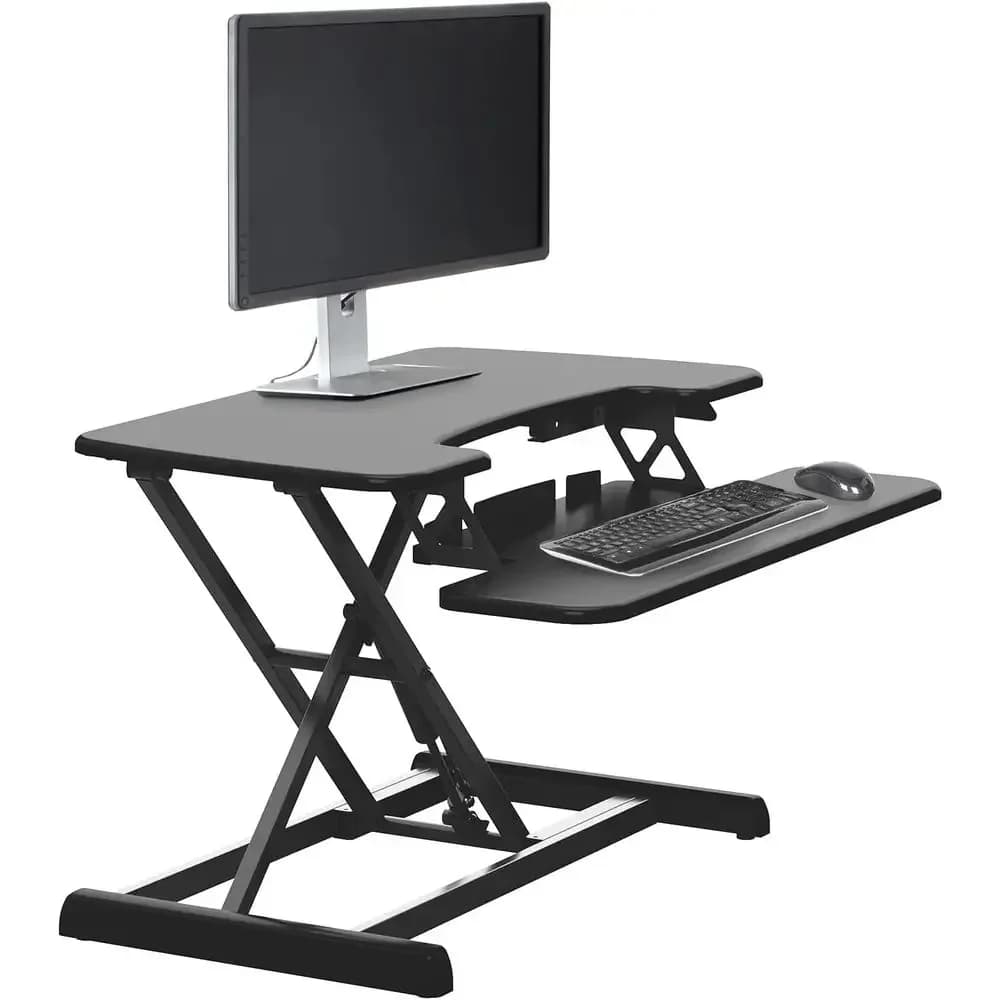 30 Inch Standing Desk Converter - Compact Workstation for Home Office, Laptop, and Monitor with Keyboard Tray - Fully Assembled