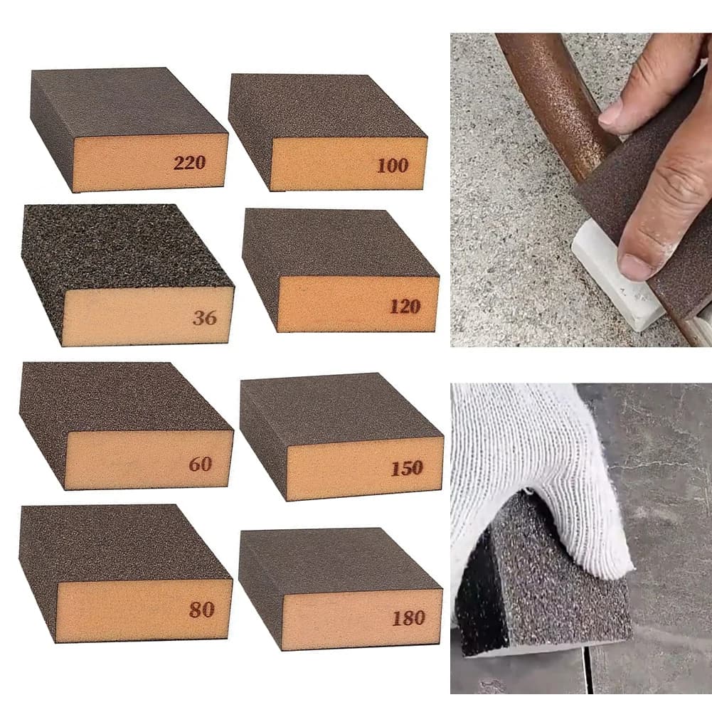 1 pz 36-220 grossolana media fine grana levigatrice blocco spugna per legno cartongesso metallo carta vetrata disco abrasivo lucido