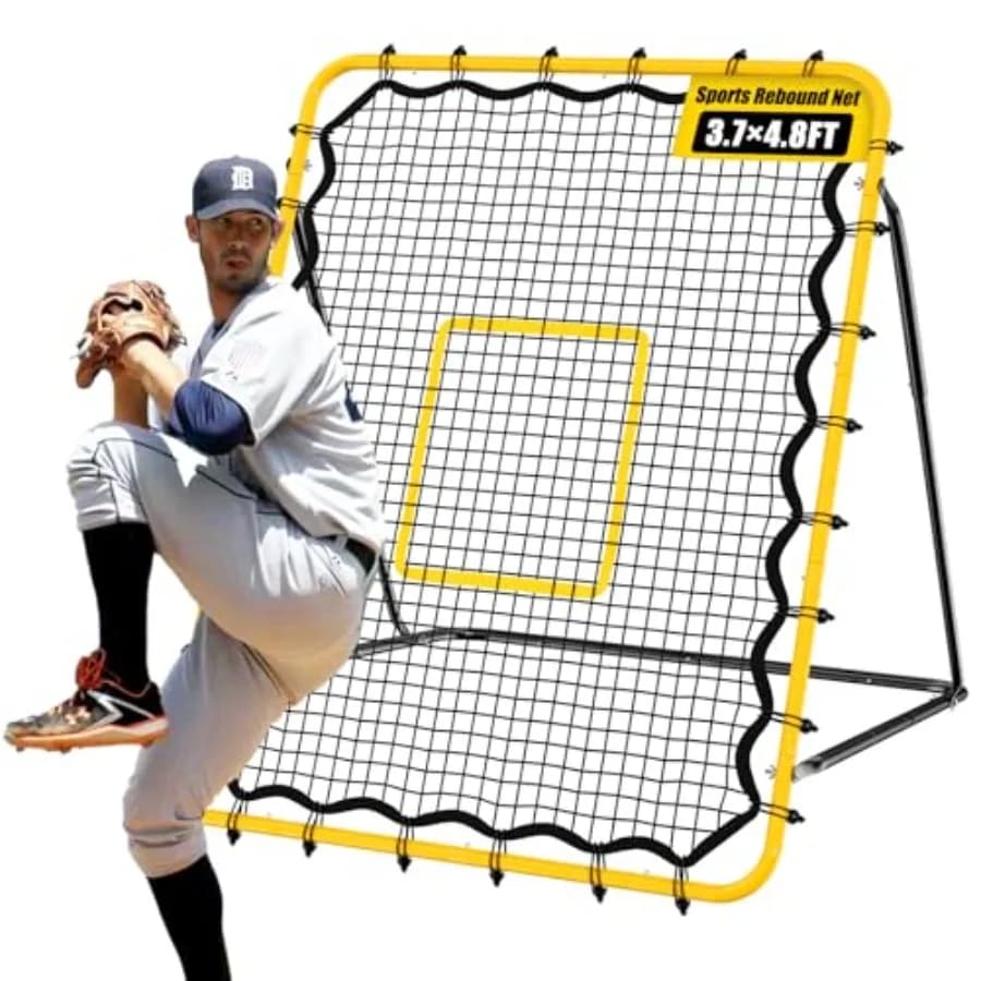 Rete di Rimbalzo per Baseball, Rete Multisport per Allenamento di Lancio, 5 Angoli Regolabili per Allenamento di Pallavolo e Calcio