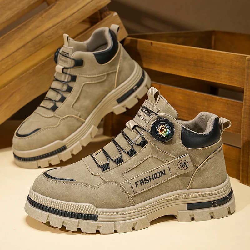 Scarpe da trekking medie da uomo di nuovo stile 2025 | Suola spessa versatile, comfort e moda | Scarpa sportiva casual da trekking all'aperto e quotidiana