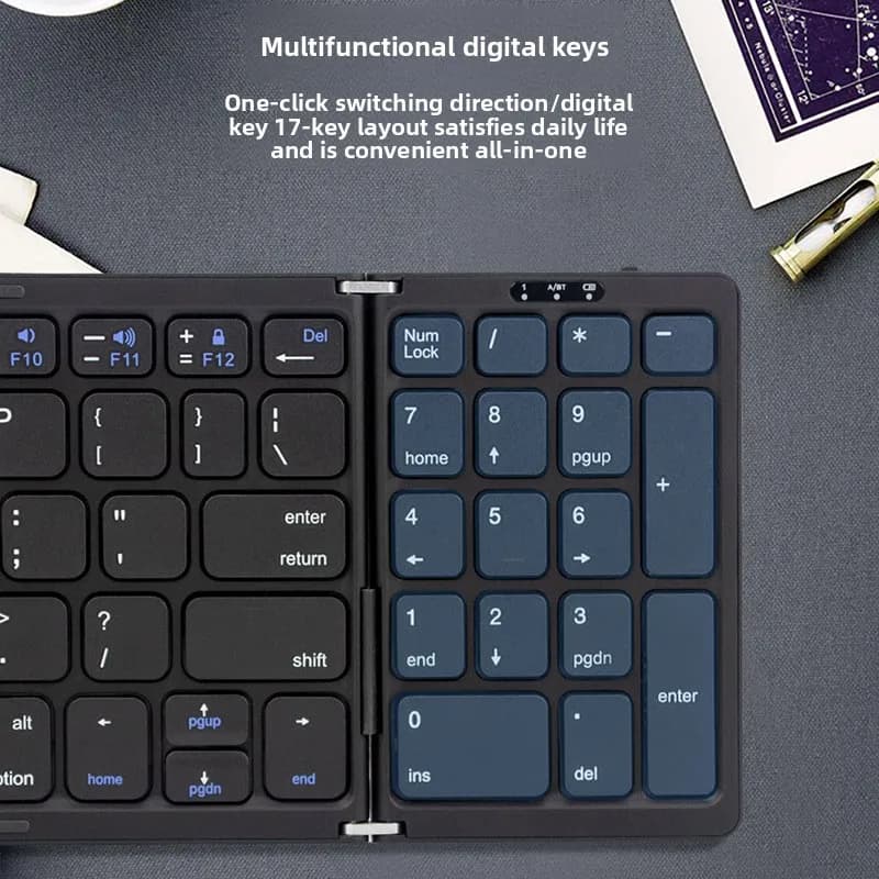 Three-fold wireless Bluetooth convenient keyboard, multi-system compatible with tablet mobile phone notebooks