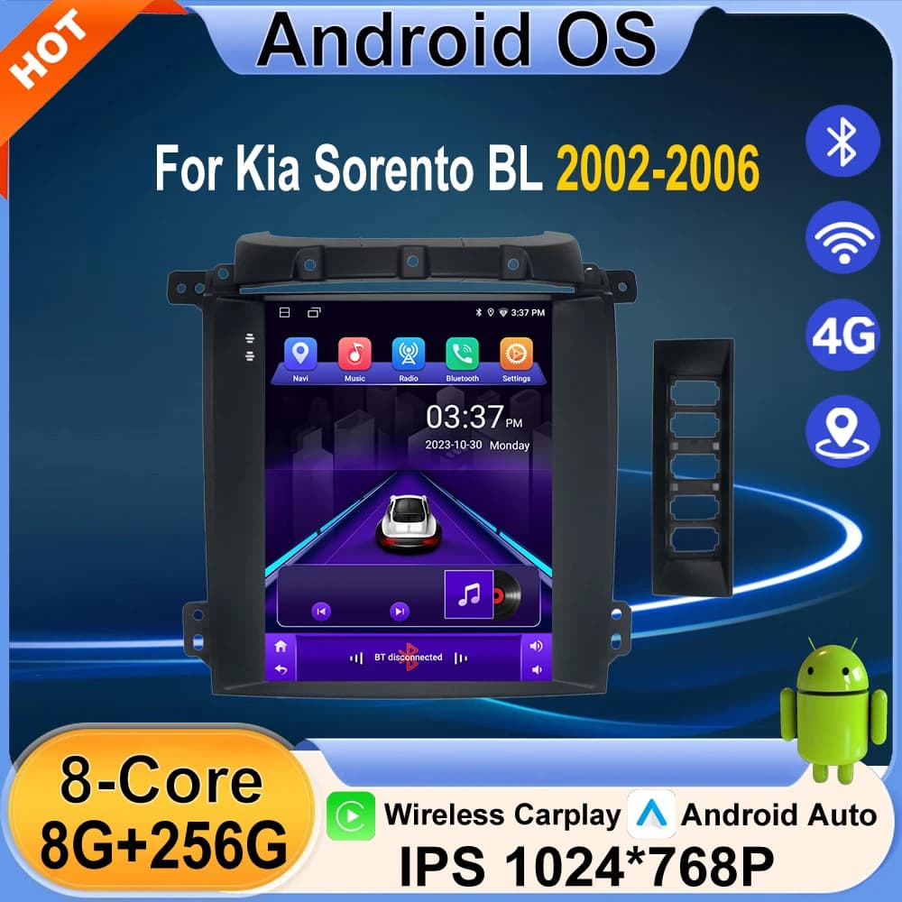Per Kia Sorento BL 2002-2006 Lettore Multimediale Android 16 per Auto con 4G WiFi GPS Navigazione CarPlay Wireless Bluetooth Navi