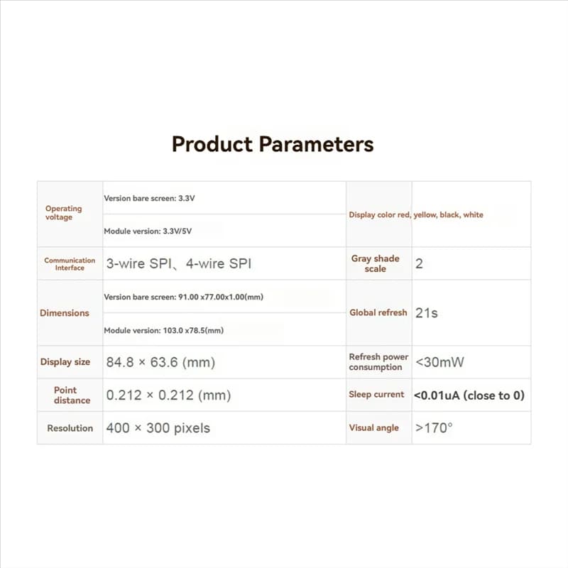 Waveshare 4.2 inch for Raspberry Pi 4 module E-Paper display E-Ink black with SPI interface for Arduino Nucleo STM32