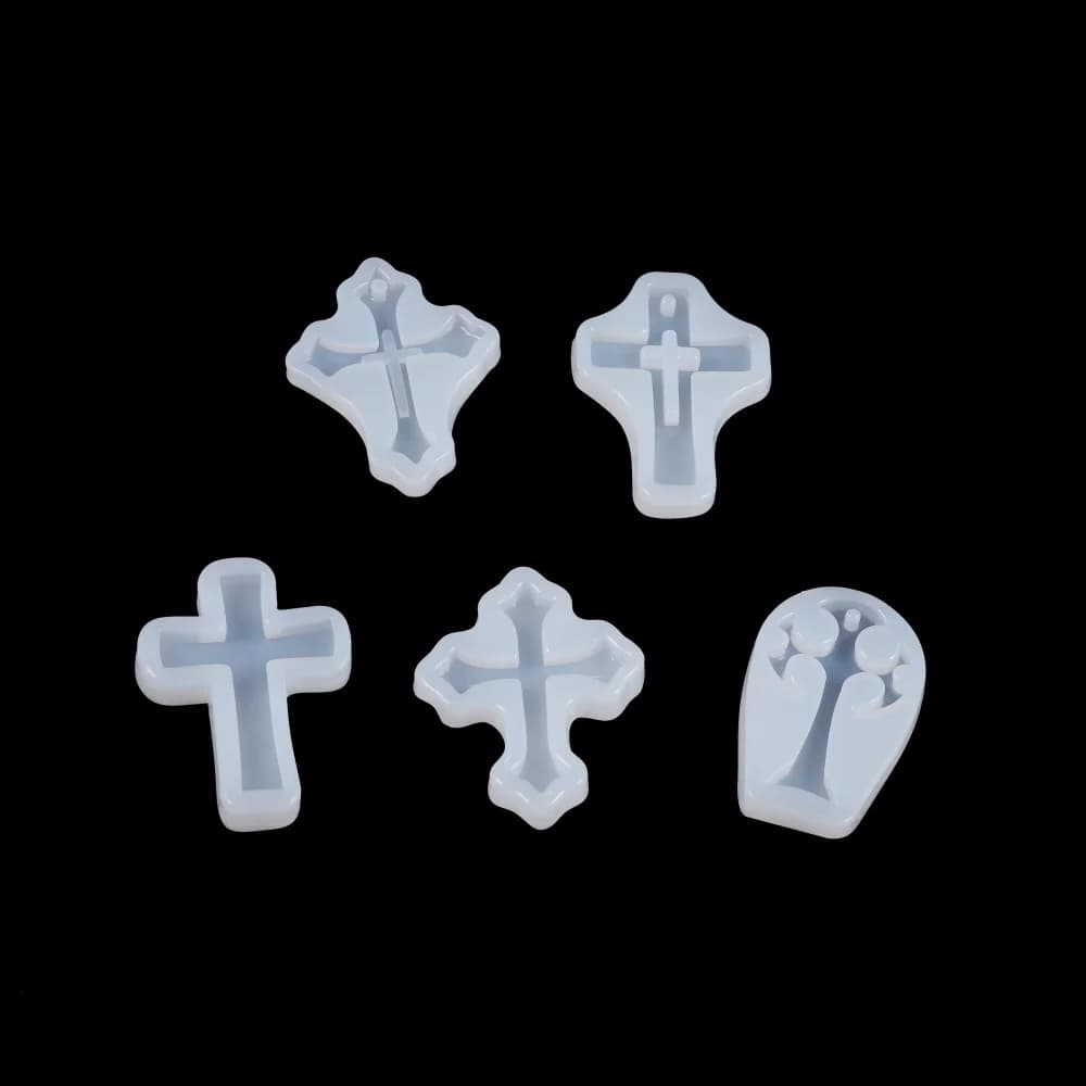 Stampi epossidici UV in silicone con croce europea artigianale fai-da-te per la creazione di gioielli - Strumento per fusione di ciondoli per collane