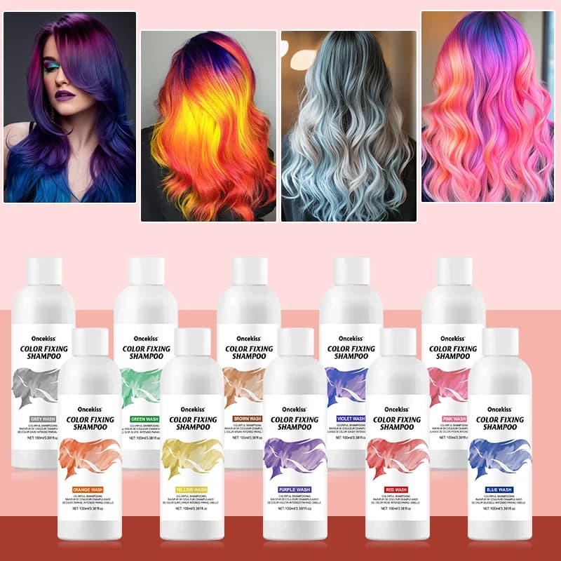Shampoo per tinture per capelli, shampoo colorato per correzione del colore e fissaggio del colore, unisex-adulto, pulizia delle radici nutrienti per l'uso quotidiano e cosplay