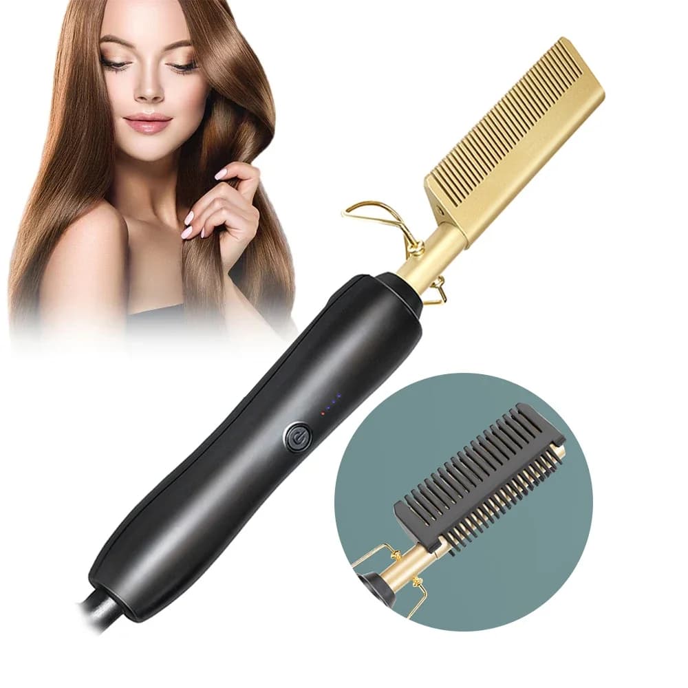 Hot hair comb Fast sanding Straight Iron Hair spool Brush for ceramic electric heating temperature