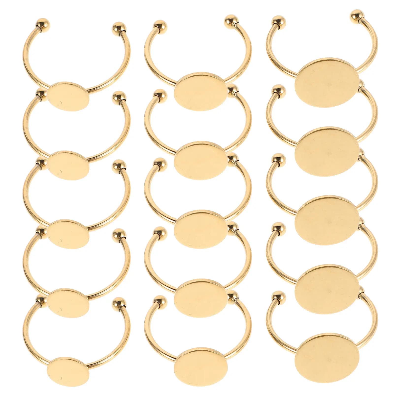 30 Pezzi Base per Anelli Regolabili in Acciaio Inossidabile, Cornici Piatte per Creazione Gioielli Fai da Te, Forniture Artigianali, Montature per Cabochon