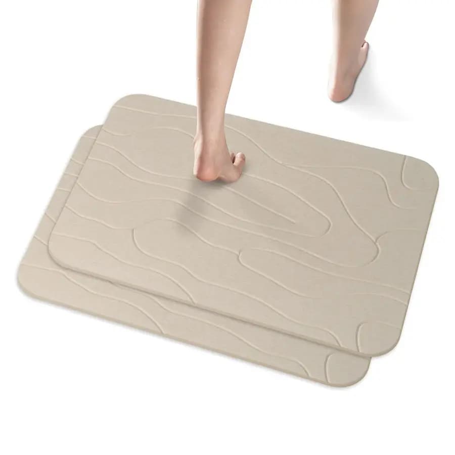 Tappetino da Doccia in Terra Diatomacea, Tappetino da Bagno in Pietra, Antiscivolo Super Assorbente ad Asciugatura Rapida per Pavimento Doccia e Bagno