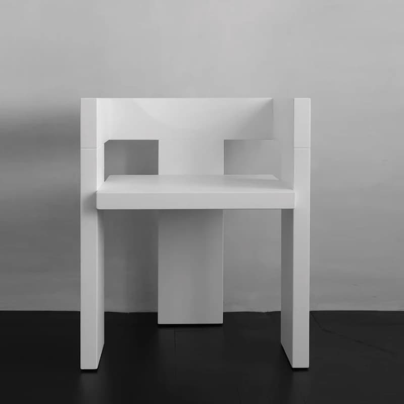 Light Luxury Special-shaped Solid Wood Dining Chair Italian Geometric Design Original Triangle Leisure Retro Bench Single Chair