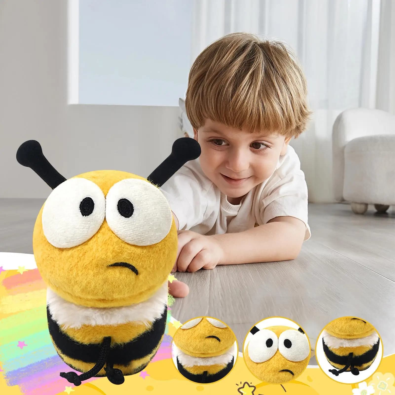 Peluche ape da 5,7 pollici - Bambola di peluche morbida per decorazioni, regalo di compleanno di San Valentino per adulti, ragazze, ragazzi, per camera da letto, divano