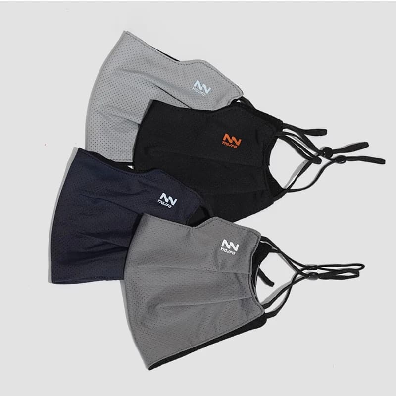 Men's Reusable Breathable Sun Protection Face Mask UV Face Shield Solid Color Washable Summer Cycling Face Mask