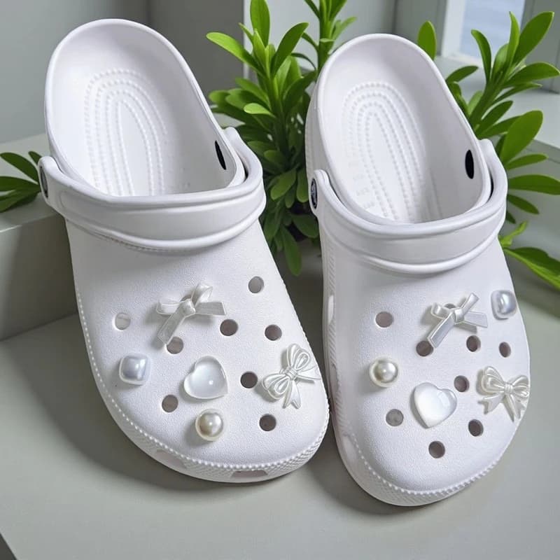 Fashion DIY Stylish Bow Shoe Charms for Clogs Slides Sandals Garden Shoes Decorations Charm Set Accessories Kids Gifts