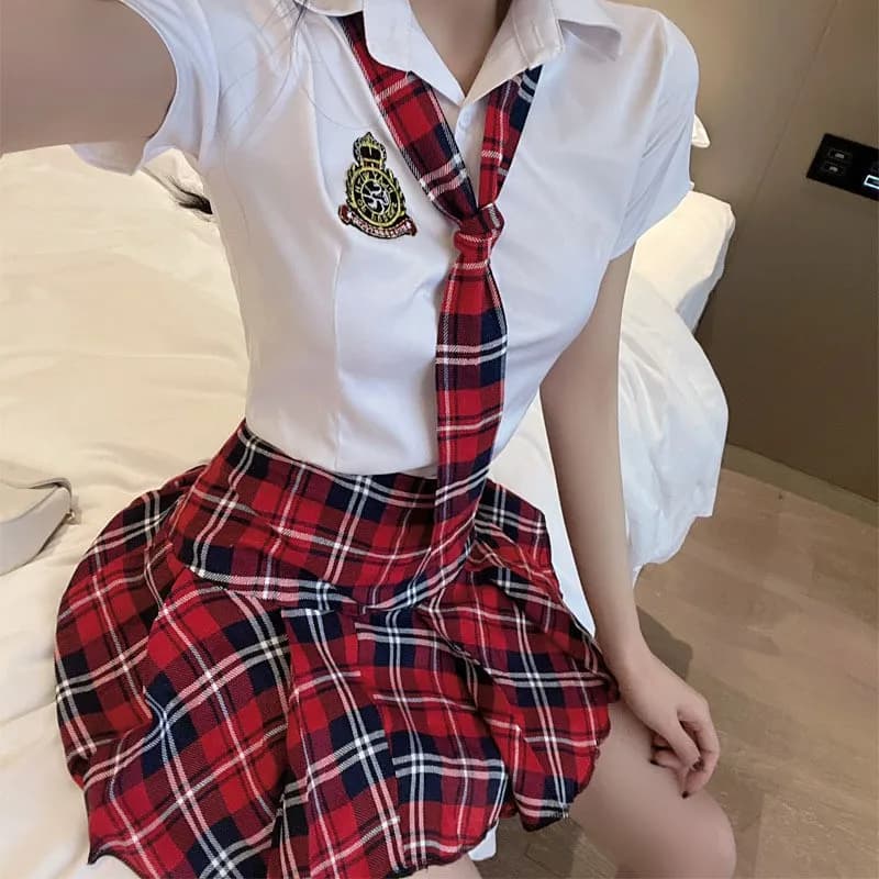 Student Uniform Plaid Vintage High School Costumes Cosplay Schoolgirl Sweet Anime Role Play JK Dress Animation Show Garment