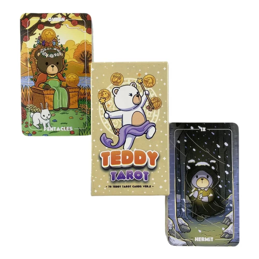 Le Carte dei Tarocchi del Simpatico Orso, un mazzo da 79 carte, edizione Oracle English Visions per divinazione e giochi da tavolo