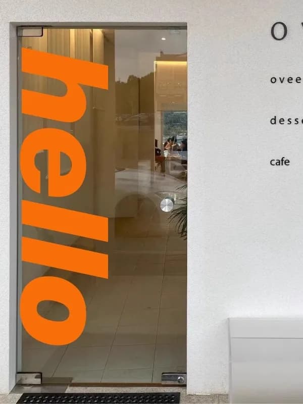 Large Orange Hello Decorative Stier for Glass Door Welcome Sign Colion Avoidance Modern mat Home Decoration