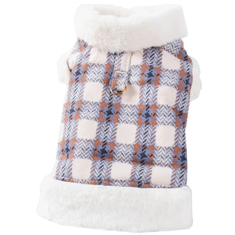 Vestiti per cani Gilet invernale foderato in pile caldo con imbracatura al guinzaglio per abbigliamento per animali domestici di piccola taglia Teddy Bichon Cat Bulk