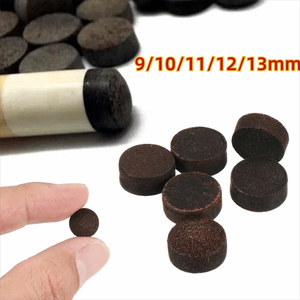 Cowhide Pool Cue Tips Anti-slip 9/10/11/12/13mm Billiard Cue Tips Wear Resistant High Elasticity Pool Cue Accessories