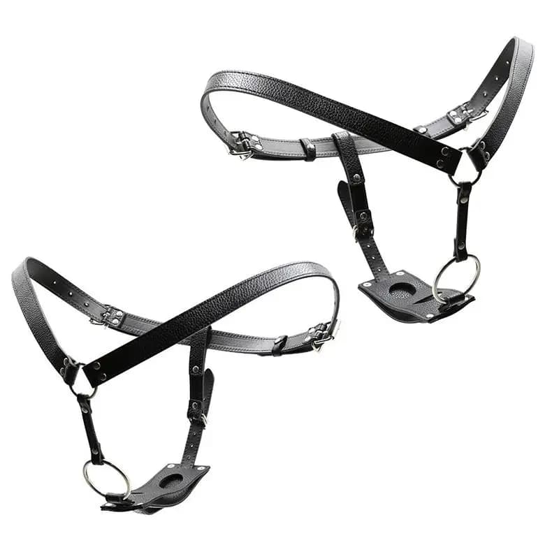 【AD】Pantaloni con Bretelle Regolabili Senza Spalline, Giocattoli Sessuali per Adulti, Pantaloni con Dildo e Tripla Cintura, Regalo BDSM per Donne, Uomini e Principianti