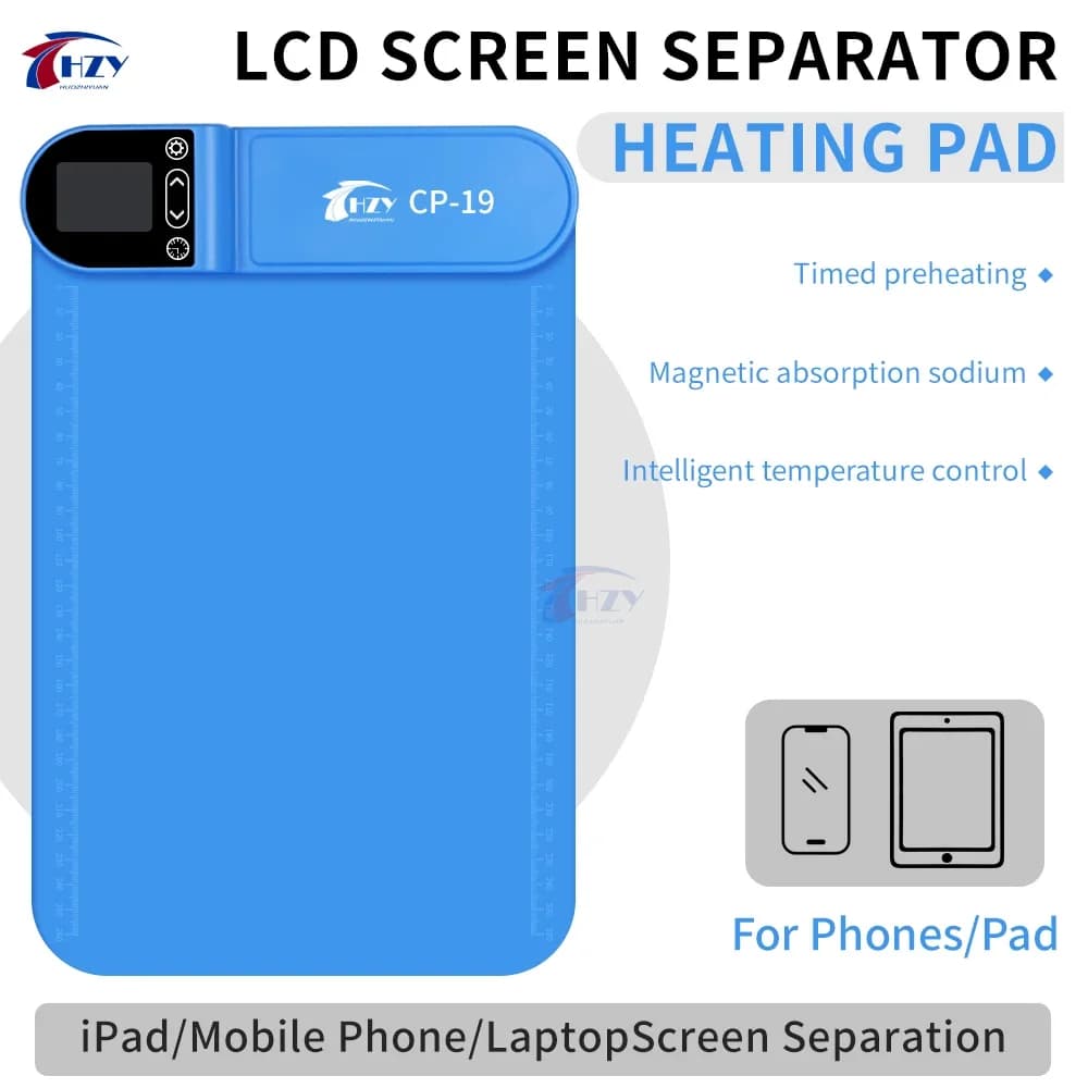 HZY CP-19 LCD Screen Separator Heating Table Separation Pad for iPhone IPad Mobile Phone Tablet Repair Screen Disassembly Tool