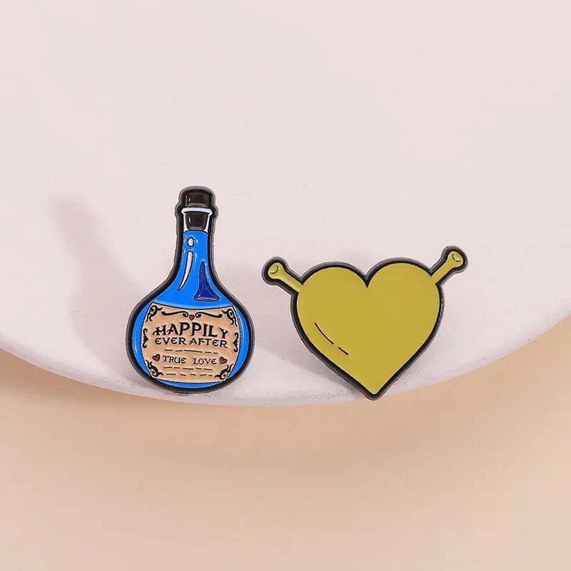 yellow face magic bottle Enamel Pin Funny Brooch Cartoons Badge for Bags Jeans Hoodies Denim Lapel Pin Jewelry Kids Best Gift