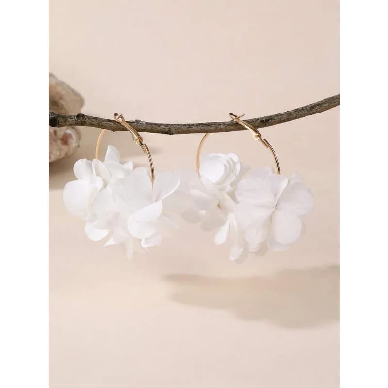 2pcs Flower Decor Hoop Earrings Valentines,Mom,Mother,Mother's Day,Gift