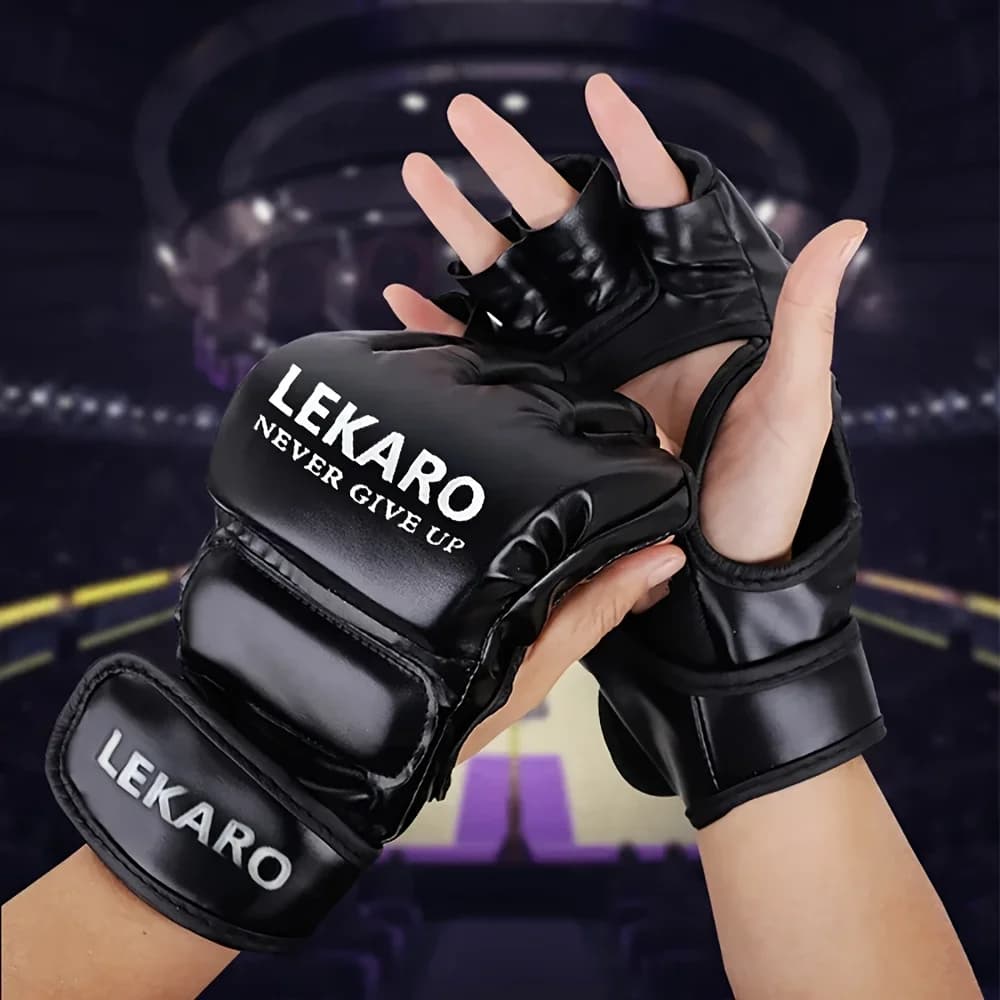 MMA boxing gloves for adults Half fingers Professional Muay Thai Martial Arts Training Fighting Sports Bathing Bag Training Equipment
