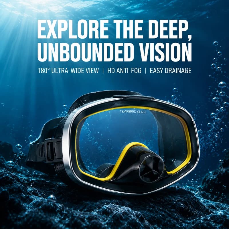 Adult Professional Diving Mask, Swimming Goggles, Anti Fog Diving Goggles, Semi Snorkeling Mask, Snorkeling Goggles Equipment