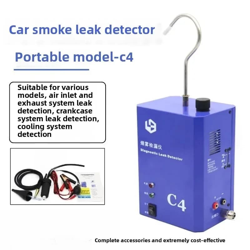Rilevatore di perdite di fumo per auto portatile e durevole C4, strumento diagnostico per perdite d'aria, rilevamento scarico e circuito olio