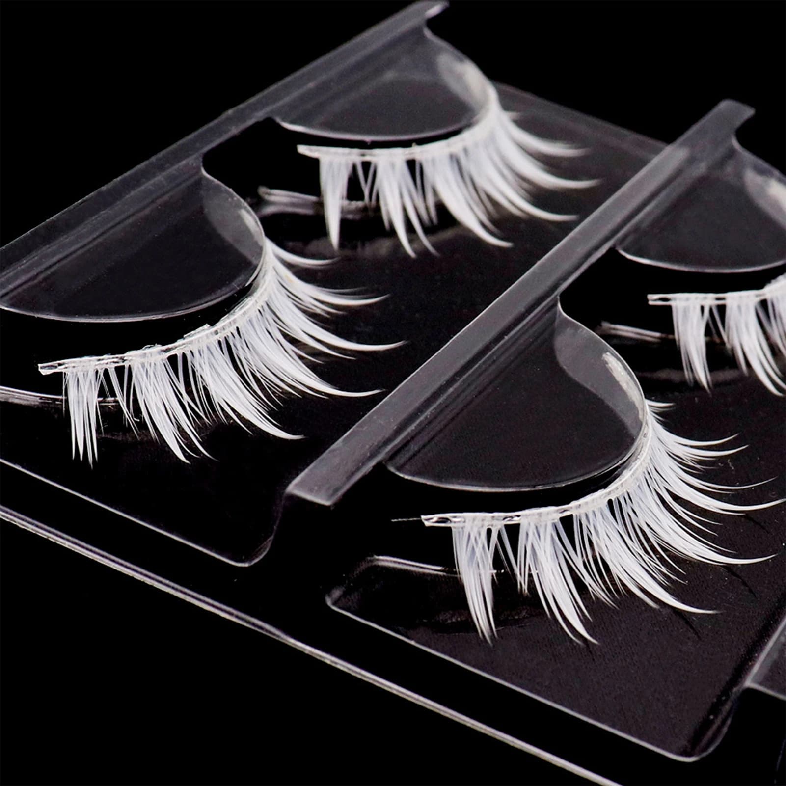 Knit Knit Manga Cosplay White Fake Eyelashes Soul Characters Gojo Satoru Performance on stage Hard stems Fake eyelashes for parties