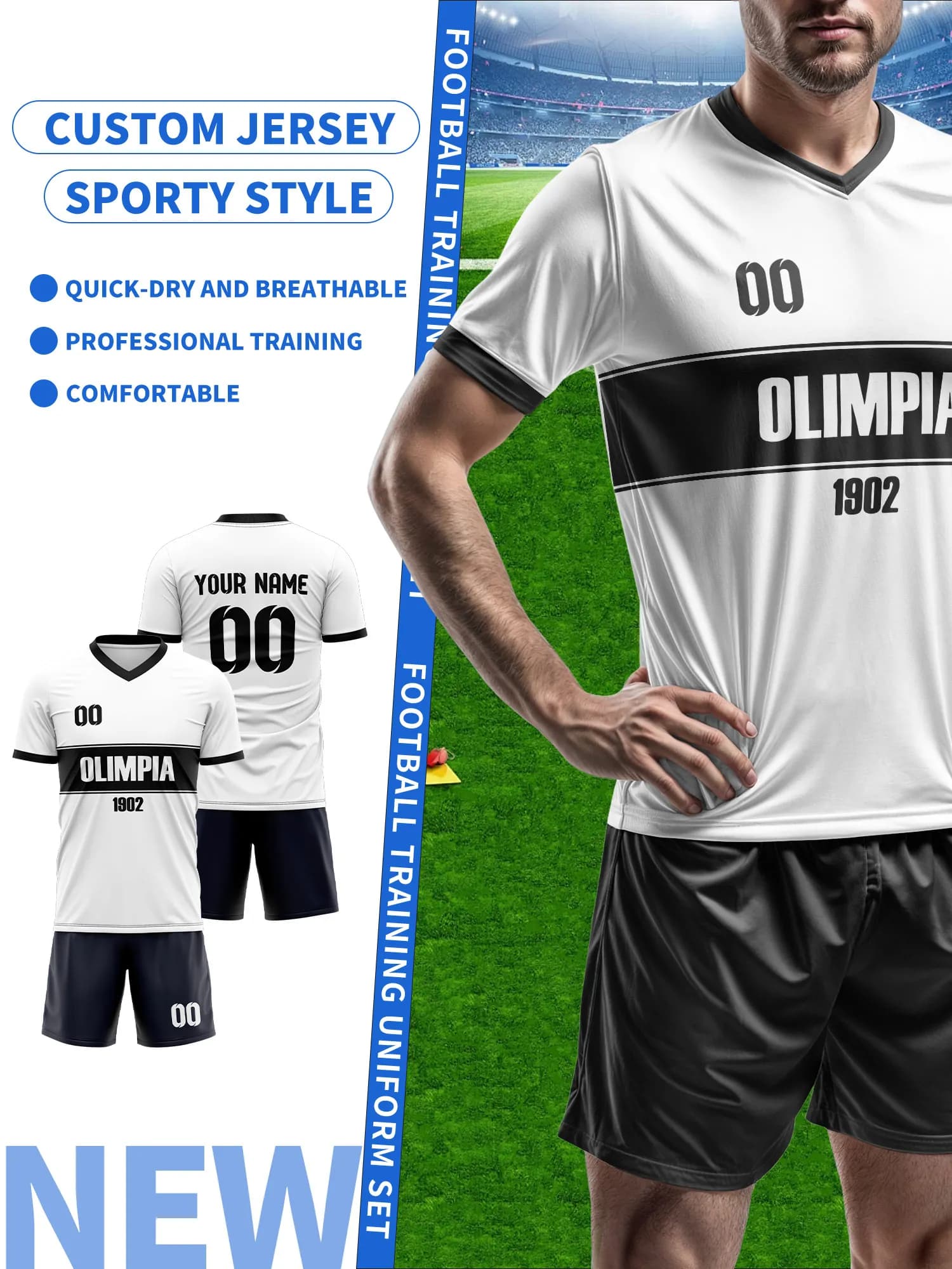 Crea la Tua Maglia da Calcio Personalizzata | Nome e Numero Personalizzati | Maglia da allenamento da calcio traspirante, maglia da calcio ad alte prestazioni